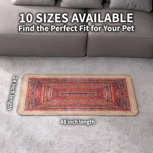 Washable Dog Pee Pads, Vintage Carpet Style, Non-Slip, Leak-Proof, Ultra-Absorbent, Reusable Puppy Training Pads & Mat for Pet Crates, Floors, Whelping & Housebreaking, 2 Pack 24"x48" - color: Sisal Bohemian Print, size: 24" ×48"(pack of 2)