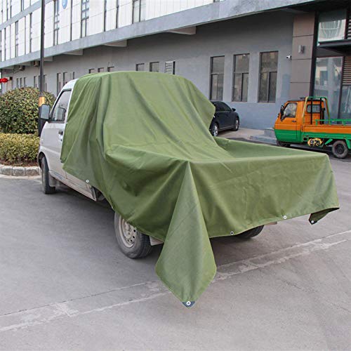 Boshen 16oz Canvas Tarps Heavy Duty Finished Size 12 x 20FT Outdoor Multipurpose Tarps UV/Tear/Wear Resistant Tarpaulin Green Tarp Cover for Car Boat Camping Firewood, w/Grommets - size: Finished Size: 12x20FT