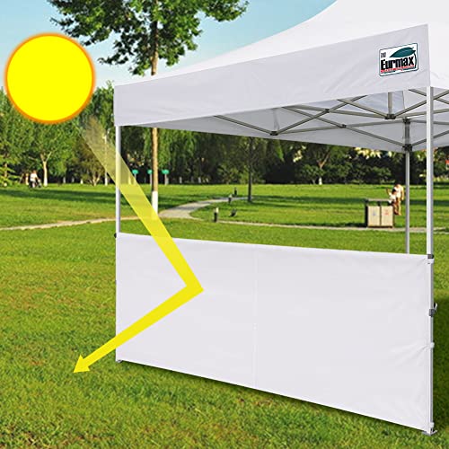 Eurmax USA Instant SunWall for 10x10 Pop up Tent, Canopy Half Walls, Outdoor Instant Canopies,Canopy Tent Sidewalls,1 Pack Half Sidewall Only（White） - color: White, size: 10x3ft