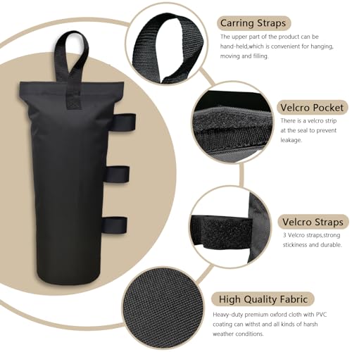 Canopy Weights Set of 4，Heavy Duty Canopy Weight Bags (120 lbs) for Ez Pop up Canopy Tent Outdoor Instant Canopies, Black (Without Sand) ，Set of 4 - color: Black, size: 120lbs(4 x 30lbs)