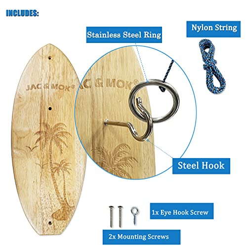 Deluxe Hook and Ring Toss Game, Outdoor Indoor Toss Game Set, Throwing Toys for Family, Party Games - style: Coconut Tree