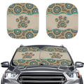 Mandala Dog Paw Windshield Sun Shade Automotive Interior Sun Protection Blocks 99% UV Rays and Keeps Your Vehicle Cool Make Your Trip More Comfortable - color: Mandala Dog Paw