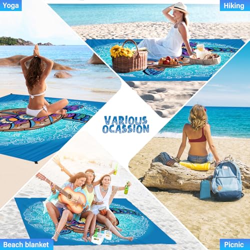 Beach Blanket 78''×81'' - Waterproof Sandproof Sand Free Oversized Mat for 1-5 Adults, Lightweight Durable Compact for Beach Travel Camping Hiking Picnic - color: Turtle, size: 78"x81"