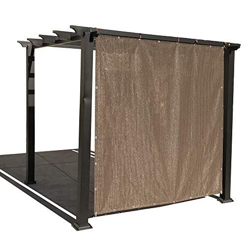 Alion Home Sun Shade Privacy Panel with Grommets and Hems on 4 Sides for Patio, Awning, Window, Pergola or Gazebo - Mocha Brown (8' x 14') - color: Mocha Brown, size: 8' x 14'