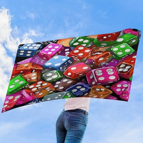 Heavy Duty Weather Resistant Polyester Flags 35x59 In, 4 Sizes Garden Flags for Outside, Games Dice Set Party Banner, Yard Decoration for Outdoor Patio, Entrance & Events - size: 35x59 Inch