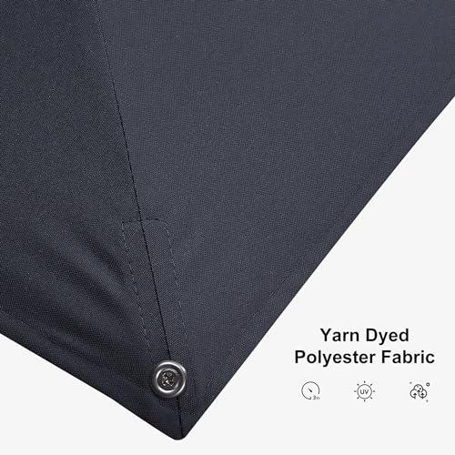 PURPLE LEAF 10 Feet Patio Umbrella Outdoor Cantilever Solar Powered LED Square Umbrella Aluminum Offset Umbrella with 360-degree Rotation for Garden Deck Pool Patio, Grey - color: Grey, size: 10' X 10', style: Standard（LED）