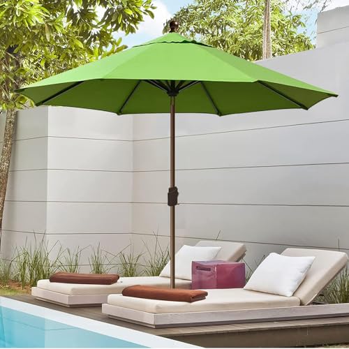 EliteShade USA 10-Year-Non-Fading 10Ft Market Patio Umbrella, UPF 50+ UV Protection Performance Sun Umbrella, Heavy Duty Commercial Grade Outdoor Table Umbrella with Crank & Tilt, Windproof Vented Top for Garden, Pool, Deck and Outdoor Playsets, Macaw Gre