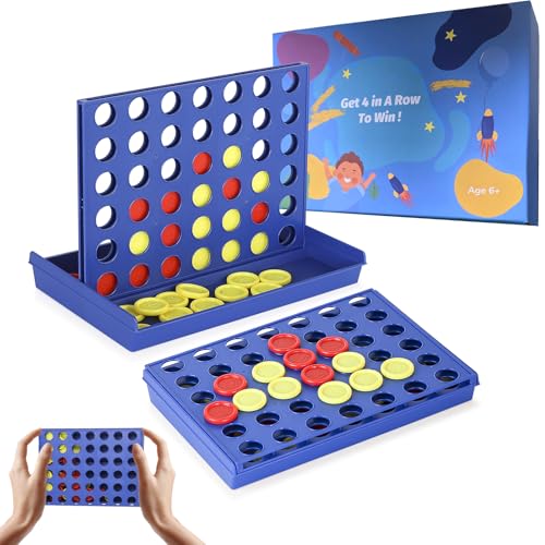 Pedolini 4 in a Row Connect Game Travel Board Game (Small) Mini 7x4.8 Inch - size: Small