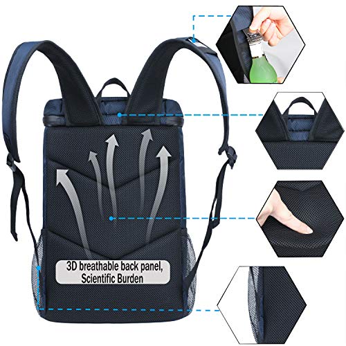 FORICH Soft Cooler Backpack Insulated Waterproof Backpack Cooler Bag Leak Proof Portable Small Cooler Backpacks to Work Lunch Travel Beach Camping Hiking Picnic Fishing Beer for Men Women - color: Blue