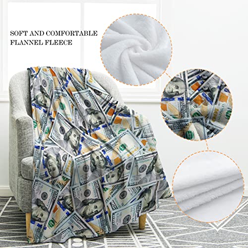 Jekeno Money Blanket 100 Dollar Bills Pattern Print Gifts for Women Kids Girls Men Birthday Halloween for Dad Mom Husband Wife Teens Wealth Bed Decor Throw Blankets 50"x60" - color: Color1, size: 50"x60"