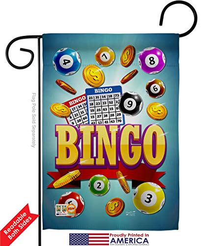 Bingo Win Night Garden House Flag Set Interests Game Bunco Dice Poker Hobbies Leisure Activity Decoration Banner Small Yard Gift Double-Sided, Made in USA