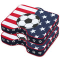 Stadium Seat Cushions 2 Pack - Portable Bleacher Cushions with 2.5-Inch Extra Thick High-Density Foam and Soccer Pattern - color: 2pack Soccer