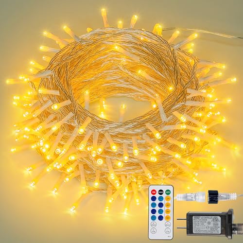 String Lights Indoor Bedroom,98FT 200 LED Fairy String Lights Outdoor Waterproof, Memory Twinkle Christmas Light Plug in for Classroom Dorm Patio Tree Garden Decor(Warm White with Remote) - color: Warm White, size: 200LED with Remote