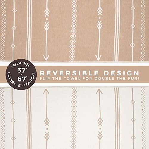 FESHKA Sand Proof Turkish Beach Towel – Oversized, Quick Dry & Lightweight Travel Towel - 100% Organic Cotton Beach Blanket - Perfect for Bath, Pool & Picnic | Native (Brown) - color: 06 - Brown