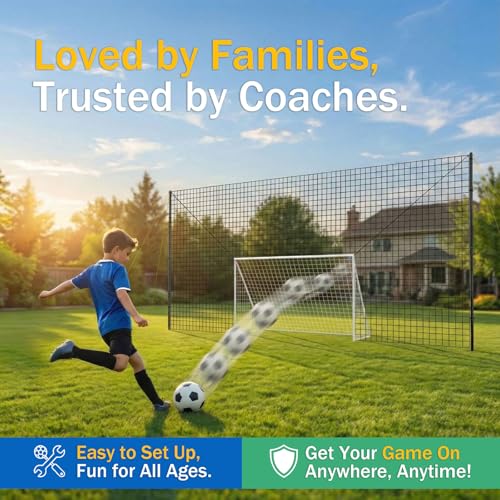 3-in-1 Soccer Goal with Rebounder & Backstop Net, Soccer Training Equipment for Backyard, Soccer Rebounder for Shooting, Passing & Ball Control, Kids & Youth - style: Junior