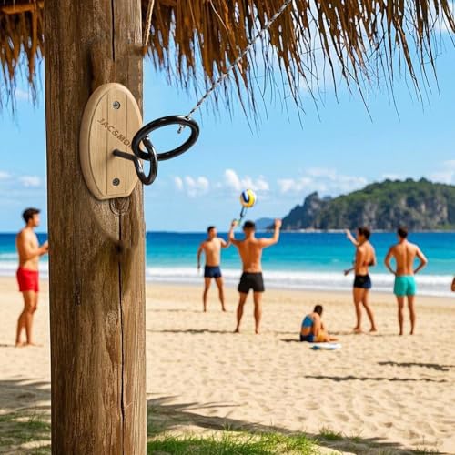 Hook and Ring Toss Game Swing Game DIY Kit -Stainless Steel Ring, Polyester Rope and Hardware - style: short board - black 1
