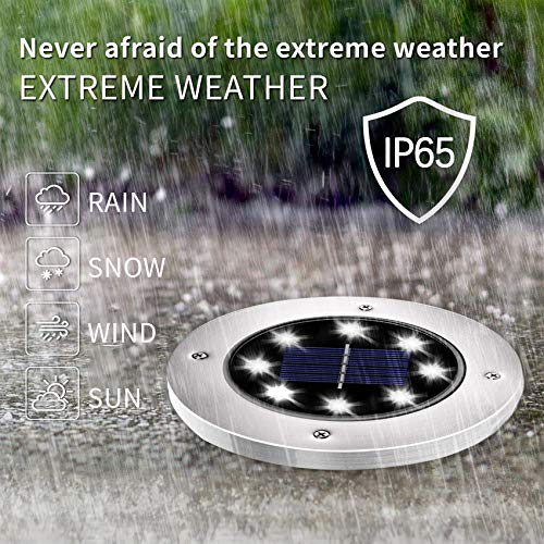INCX 4.6 inch Solar Lights for Outside,8 Pack Solar Light Outdoor Waterproof, Garden Lights Landscape Lighting for Patio Pathway Lawn Driveway Walkway White - color: Cold, size: 8 Pack