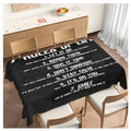 Rectangle Tablecloth 52x70 Inch Inspirational Quote, 7 Rules of Life Phrase Dining Table Cloth Table Cover for Home Kitchen Restaurant Party Buffet Picnic, 4-6 Seats - color: Inspirational Quote