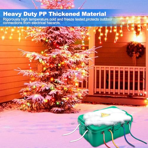 Hrensaw Large Outdoor Electrical Box(12.5x8.5x5inch),IP54 Waterproof Outdoor Outlet Covers,Weatherproof Extension Cord Covers Protect Outlet,Plug,Timer,Power Strip,Holiday Light,Green - color: Green, size: Large