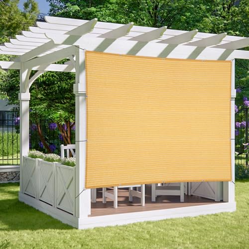 2' x 3' Yellow Sun Shade Sail Straight Edge with Grommets UV Block & Water Permeable Canopy Cover for Patio, Garden, Backyard, Yard & Outdoor - color: Yellow, size: 2' x 3'