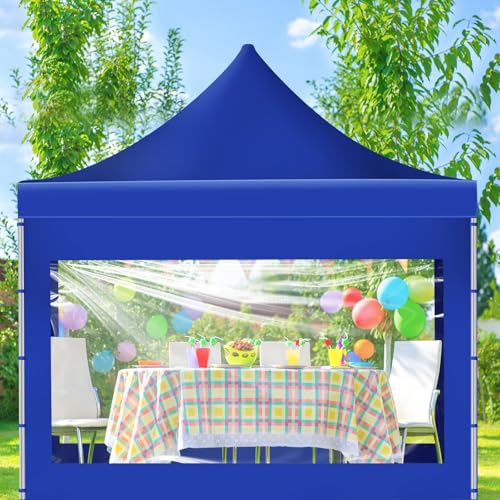 SmoothNovelty 3 Pcs Clear Canopy Sidewalls with Black Storage Bag Window Sidewall for 10 x 10 Inch Tent Waterproof Shade Wall, Sunwalls Only, Canopy Tent Not Included, No Zipper(Blue) - color: Blue