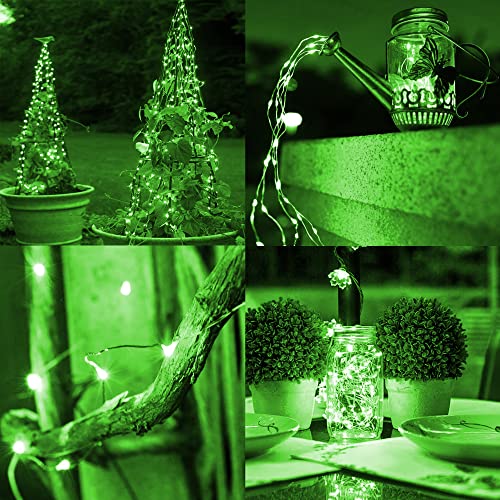 TW SHINE Green Solar String Lights Outdoor, Total 80 FT 240 LED Solar Powered Waterproof Fairy Lights 8 Modes Copper Wire Christmas St. Patrick's Day Party Tree Wedding Yard Decorations, 2 Pack - color: Green, size: 2 Pack
