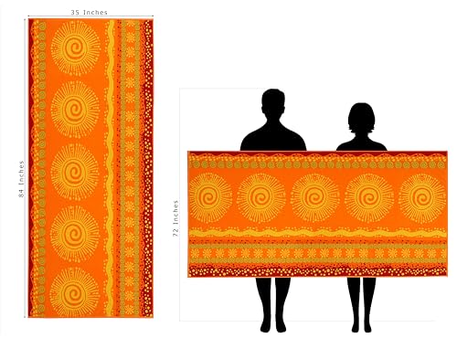COTTON CRAFT Oversized Beach Towels - 2 Pack XXL 35x84 - The Big Kahuna 7 Foot Extra Large Beach Blanket Towel - Big & Tall - 100% Cotton Jacquard Velour Soft Luxury Towel - Sunshine Orange Yellow - color: Sunshine Orange Yellow, size: 2 Pack - 35x84