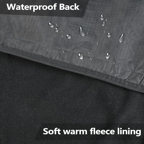 Catalonia Waterproof Stadium Blanket, Windproof Wearable Poncho for Football Sideline & Sports Events for Fans, Portable, Durable Outdoor Blanket for Camping & Tailgating - color: Black / Black