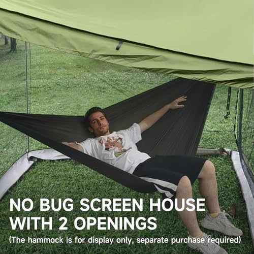 Hammock Screen House with 2 Openings, Lightweight Camping Tarp Tent Mosquito Net for Camping, Picnics, Backyard and Backpacking - color: Screen House-army