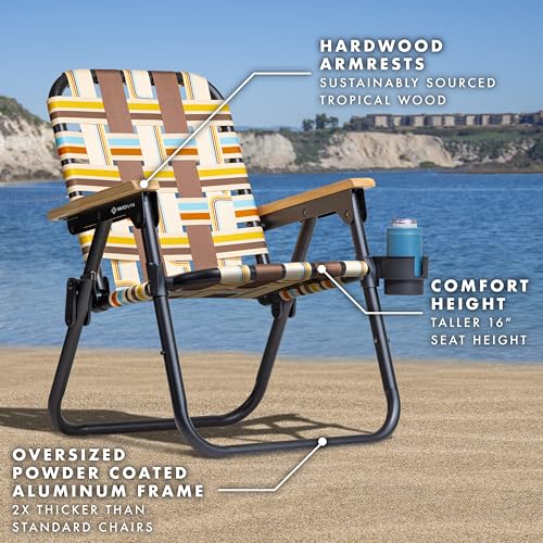 GoSports WOVN Beach Backpack Chair - 9 Styles Available - Premium Folding Camping Chair - color: Drifter