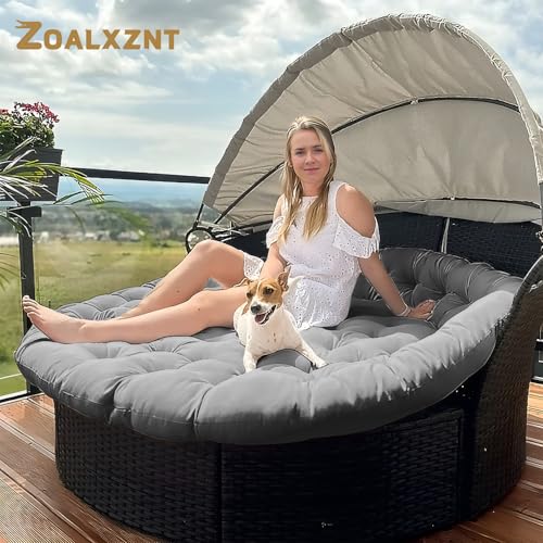 46in Outdoor Round Daybed Cushion,Round Floor Seating Futon Pad,Circle Sun Island Sunbed Mattress Waterproof,Patio Day Bed Replacement Cushions (Dark Gray, 46 * 6in) - color: Dark Gray, size: 46*6in
