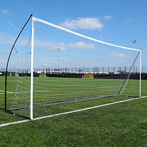 QuickPlay Kickster Elite Portable Soccer Goals - Ultra Fast Setup Weighted Training Goals for Backyard, Turf & Indoor Use - Durable Soccer Nets for Home & Team Practice - style: 18.5 x 6.5'