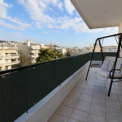 Patio 3' x 50' Balcony Privacy Screen Apartment Railing Covers Fence Panels for Outdoor, Temporary Fencing for Porch Deck Backyard Net Mesh with Zip Ties, Green