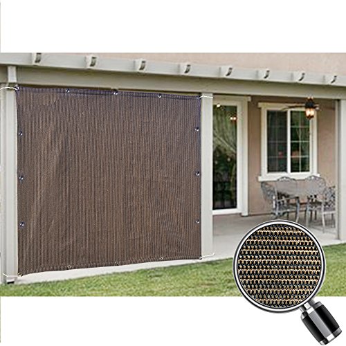Alion Home Sun Shade Privacy Panel with Grommets and Hems on 4 Sides for Patio, Awning, Window, Pergola or Gazebo - Mocha Brown (8' W x 7' H) - color: Mocha Brown, size: 8' x 7'