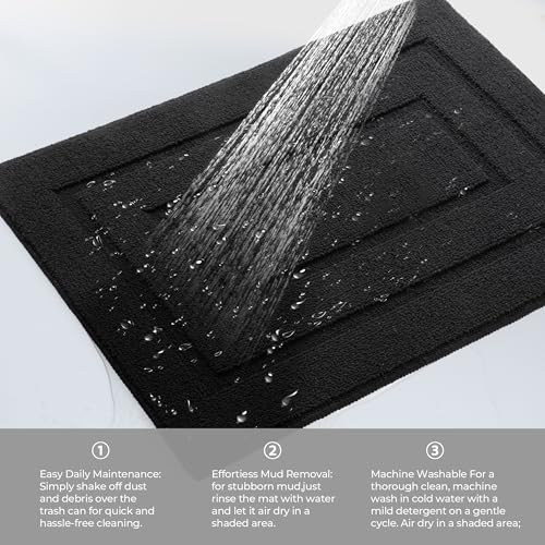 GRANNY SAYS Front Door Mat Indoor Entrance, Indoor Door Rugs for Entryway, Low-Profile, Non-Slip Rugs, Washable Floor Mat, 32x20, Black - color: A-black, size: 1'8" x 2'8" (Rectangular)