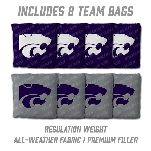 YouTheFan NCAA 2’ x 3’ Wood Cornhole Game with Logo Bags - color: Kansas State Wildcats, size: 2' X 3'