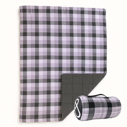 ROAM Weatherproof Sherpa Fleece Blanket - Durable Recycled Ripstop Exterior, Eco Insulation, Compact Travel Design, Machine Washable, All-Season Outdoor & Indoor Blanket, 75" x 52" (Stonebrook Plaid) - color: Stonebrook Plaid