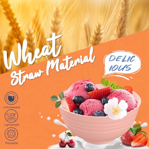Wheat Straw Dinnerware Sets 20 PCS Service for 4, Unbreakable Kitchen Plates and Bowls Sets, Microwave Dishwasher Safe Dish Set, Outdoor Camping, RV, Apartment Essentials - Colorful - color: Colorful, size: 20 PCS
