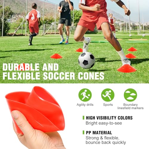 8x6ft,12x6ft Soccer Goals for Backyard,Portable Soccer Goal Training Equipment,Collapsible Metal Base Soccer Net Set,1 Goal +1 Soccer Ball + 6 Cones + 1 Ball Pump + 1 Carry Bag