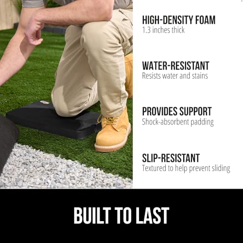 GORILLA GRIP® Extra Thick Patent Pending Supportive Foam Kneeling Pad, Large Cushion Knee Pads for Gardening, Baby Bath Time, Dirt and Water Resistant, Workout and Garden Supplies, 17.5x11, Black - color: Black