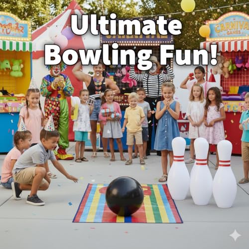 ArtCreativity Giant Inflatable Bowling - Set of 6 Pins - Fun Indoor or Outdoor Games for Kids & Adults - Backyard Christmas, Carnival, Birthday Party Activities for Family - Kids Motor Skills Toy Set