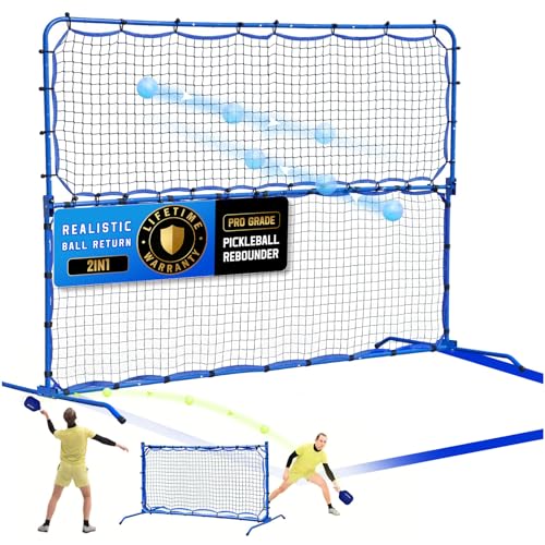Pickleball Rebounder Net with Kitchen Lines System for Solo Training Equipment, 7.9FT or 6FT 2in1 Mini Pickleball Practice Net Portable Trainer for Driveway Backyard Garage, Easy Setup & Storage - size: 7.9FT Pickleball Net