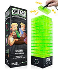 ShiZap! - Electric Shock Stacking Block Game, Plastic Tumble Tower Blocks, Shocking Tweezers, LED Base That Plays Suspenseful Music, Family Fun Party Games for Teenage Boys, Girls, Adults