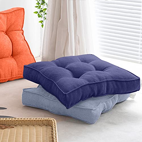 Furlide Chair Cushion with Ties 18 x 18 Inch Indoor Outdoor Cushions for Dining Chairs Set of 2, Square (Navy Blue, 18 x 18 Inch) - color: Navy Blue