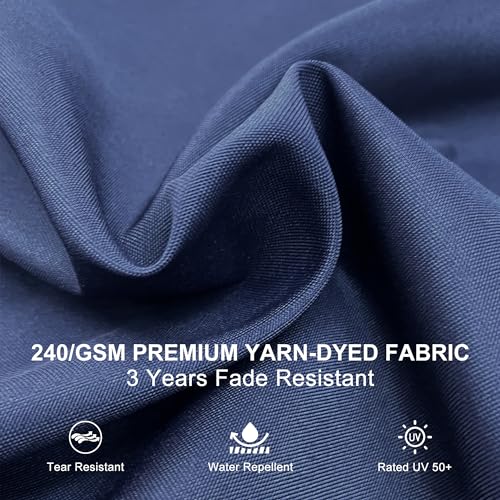 PURPLE LEAF 9' X 11' Patio Umbrella Outdoor Rectangle Umbrella Large Cantilever Umbrella Windproof Offset Heavy Duty Sun for Garden Deck Pool Patio, Navy Blue - color: Navy Blue, size: 9' X 11'
