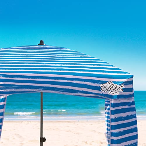 Qipi Beach Cabanas for Sand, Beach Canopy with Sandbags & Side Wall for Family, Easy Set Up Sun Shelter, UPF 50+ UV Protection with Roof Vent - color: 6' x 6' Siesta Beach