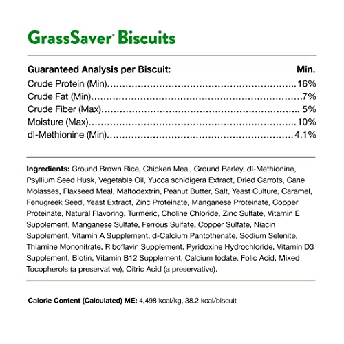 NaturVet GrassSaver|Biscuits for Dogs – Help Keep Grass Green, Rid Your Lawn of Yellow Patches Caused by Dog Urine| No More Yellow Spots| DL-Methionine Peanut Butter Flavor – 11 oz - color: Biscuits, size: 11.1 Ounce (Pack of 1)