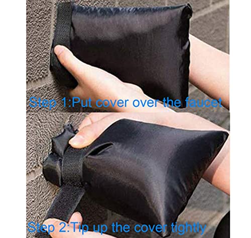 Outdoor Faucet Covers for Winter Freeze Protection, Upgraded Thicken 8.5" H x 6.1" W Outside Garden Faucet Socks for Winter Waterproof Reusable Hose Bibs Insulated Spigot Cover, 2 Pack Black - color: Black - 2 Pack