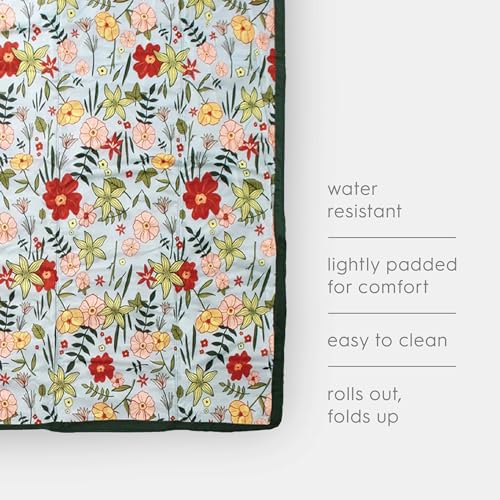 Little Unicorn 5'x5' Outdoor Family Picnic & Beach Blanket | Durable & Water-Resistant Fabric | Compact Fold & Easily Wipes Clean | Zipper Pocket (Primrose Patch) - color: Primrose Patch, size: 5 x 5