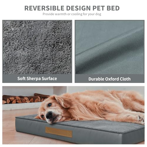 Comfort Dog Bed for Small Dogs & Cats, Waterproof Dog Crate Mat Orthopedic Egg Crate Foam with Washable Removable Cover, Gray - color: Dark Gray, size: 23.0"L x 17.0"W x 2.5"Th